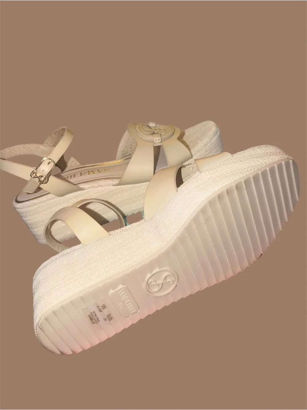 *new* Sam & Libby Beige Platform Espadrille Wedge Sandals